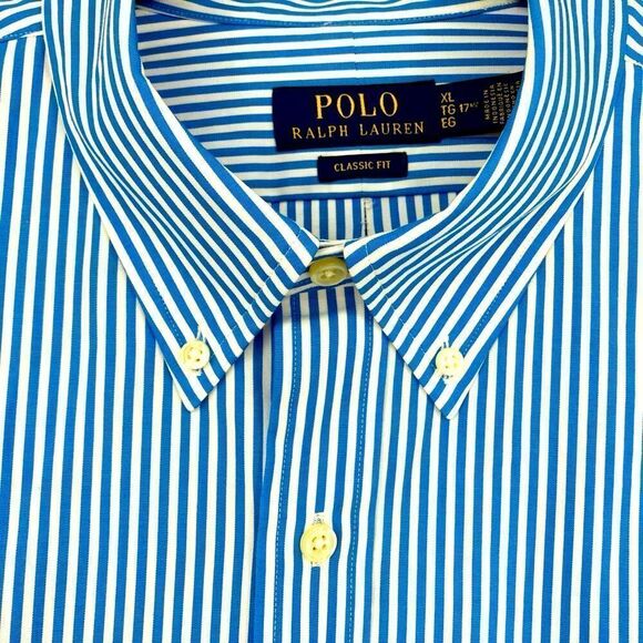 Polo Ralph Lauren US Open Tennis Staff Men’s Striped Shirt SZ 171/2-XL Like New - Picture 7 of 9